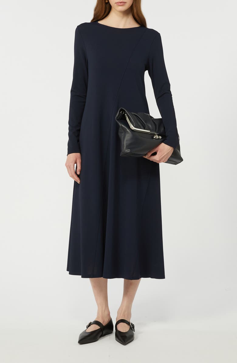 Weekend Max Mara Acro Long Sleeve Jersey Dress, Alternate, color, Navy