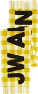 JW Anderson Logo Wool & Alpaca Blend Fringe Scarf