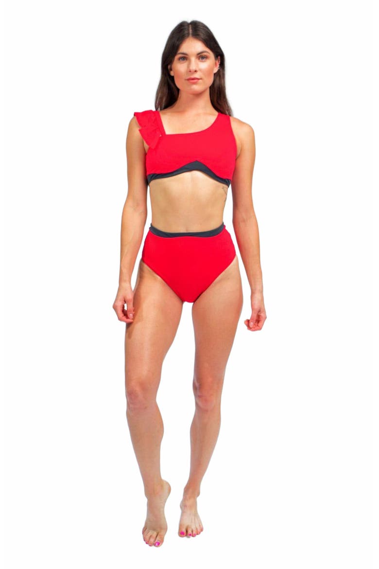 Rafaela Contouring Bikini Bottom, Main, color, Red