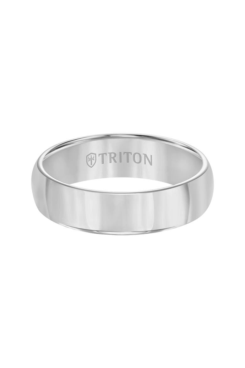 6MM Tungsten Carbide Ring with Domed Bright Finish and Round Edge, Alternate, color, Metallic Silver