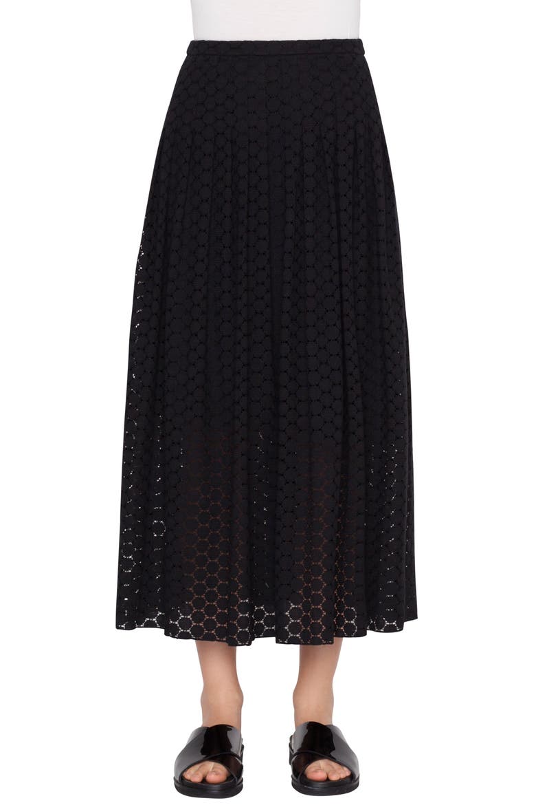 Mini Dot Midi Skirt, Main, color, NERO