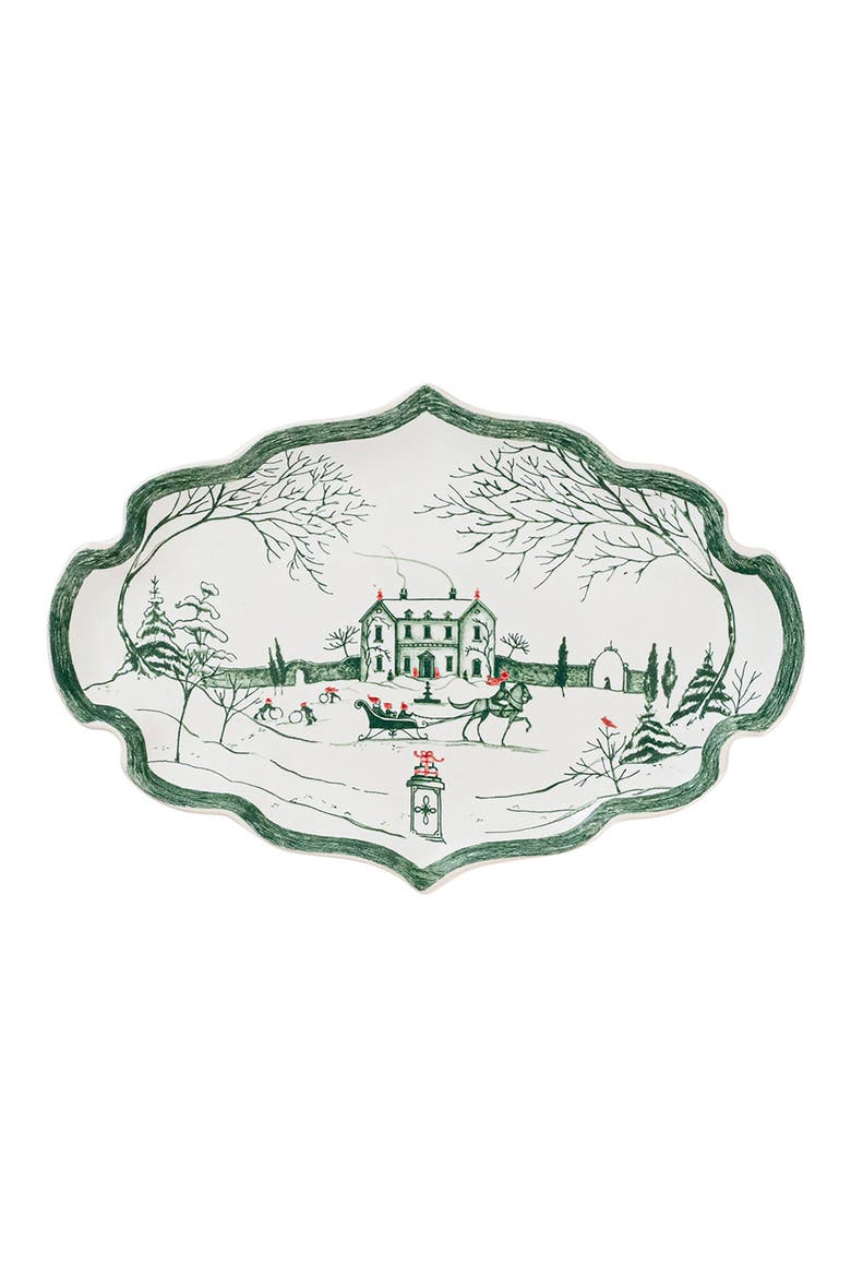 Country Estate Winter Frolic Tray, Main, color, EVERGREEN