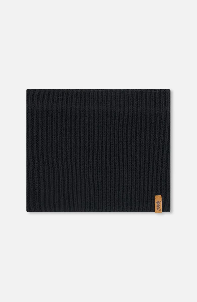 Deux par Deux Kids Gender Inclusive Mid-Season Knit Neck Warmer, Main, color, Black