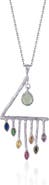 Spero London Colourful Rainbow Rain Drop Necklace in Sterling Silver