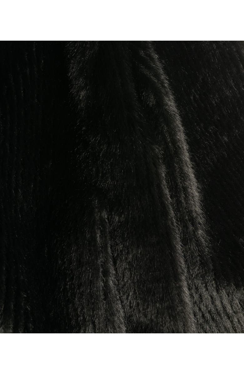 Echo Collarless Fur Jacket With Raglan Sleeves, Alternate, color, Black