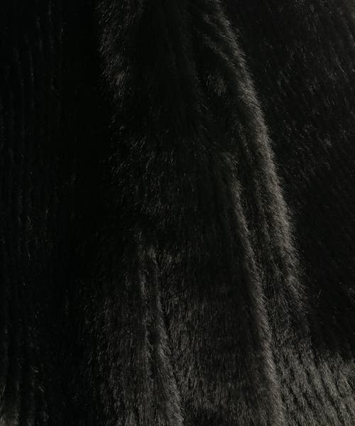 Echo Collarless Fur Jacket With Raglan Sleeves In Black