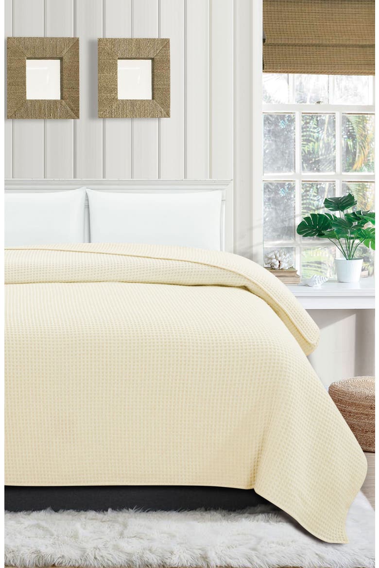 Wool Waffle Weave Blanket, Alternate, color, IVORY