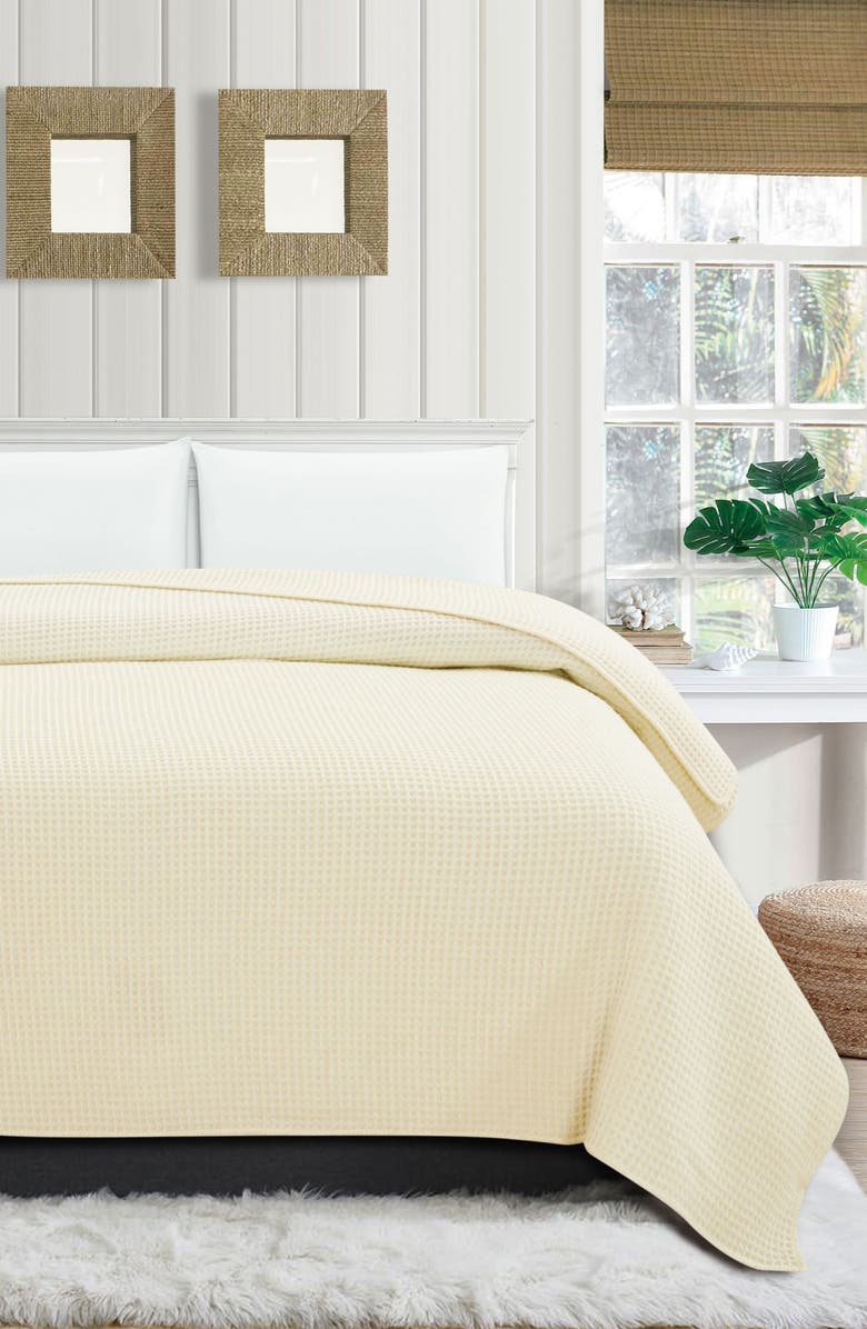 MELANGE HOME Wool Waffle Weave Blanket, Alternate, color, Ivory