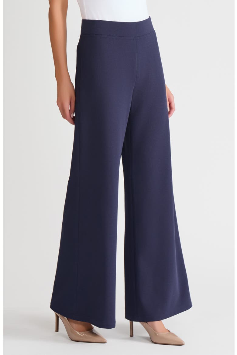 Stretch Deco Crepe Wide-Leg Pants, Alternate, color, Indigo
