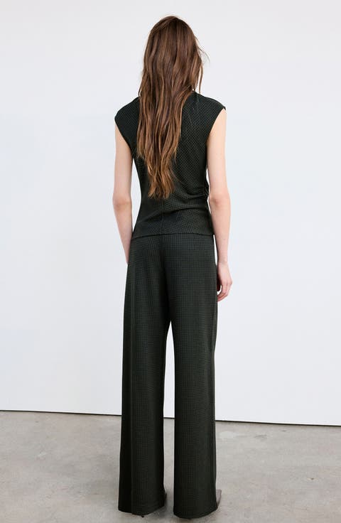 Straight Leg High Waist Trousers