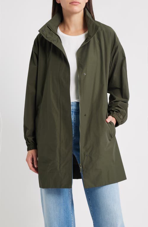 Eileen Fisher Stand Collar Jacket In Green