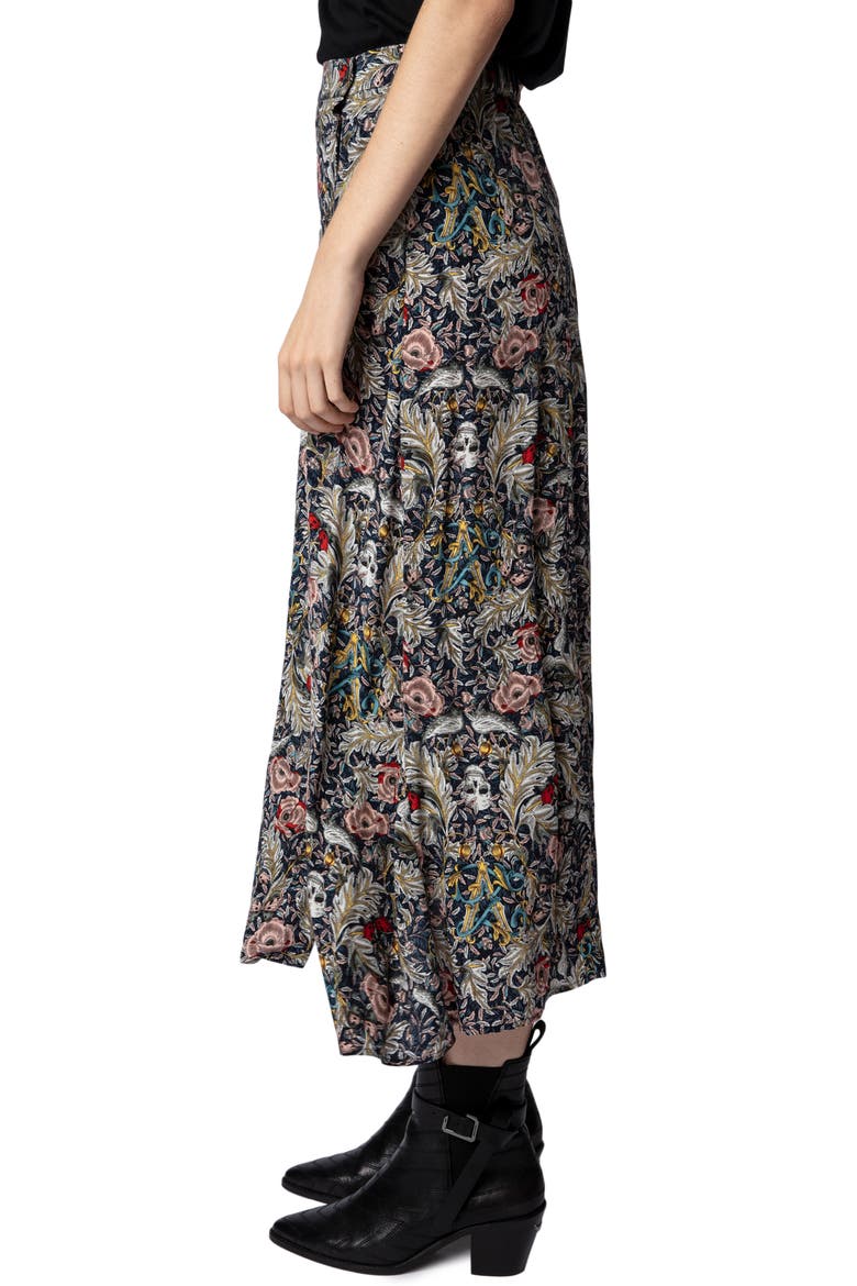 June Soft British Flowers Skirt, Alternate, color, BLUEBERRY
