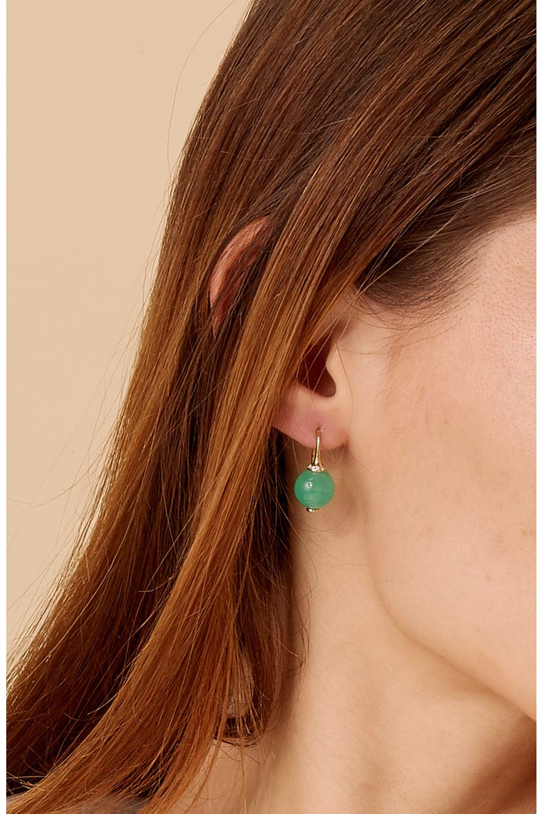 Bead Earrings, Alternate, color, Chrysoprase