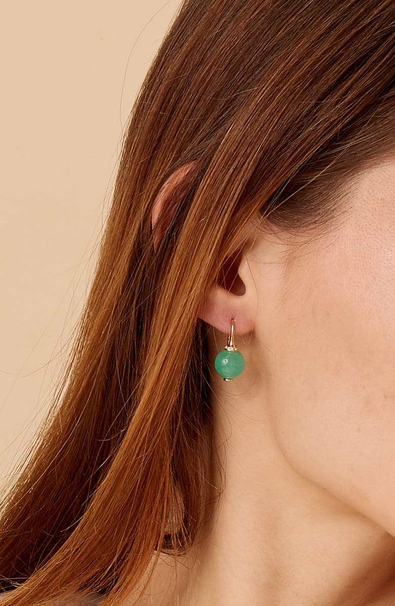 SYNA Bead Earrings, Alternate, color, Chrysoprase