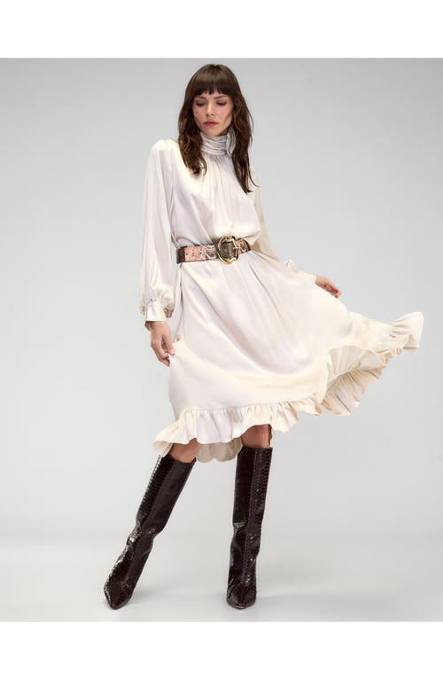 Cynthia Rowley Monroe Silk Charmeuse Dress In Stone
