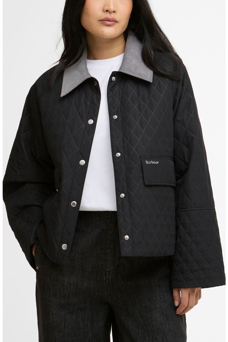 Kirby Quilted Jacket, Main, color, BLACK/ DRESS TARTAN