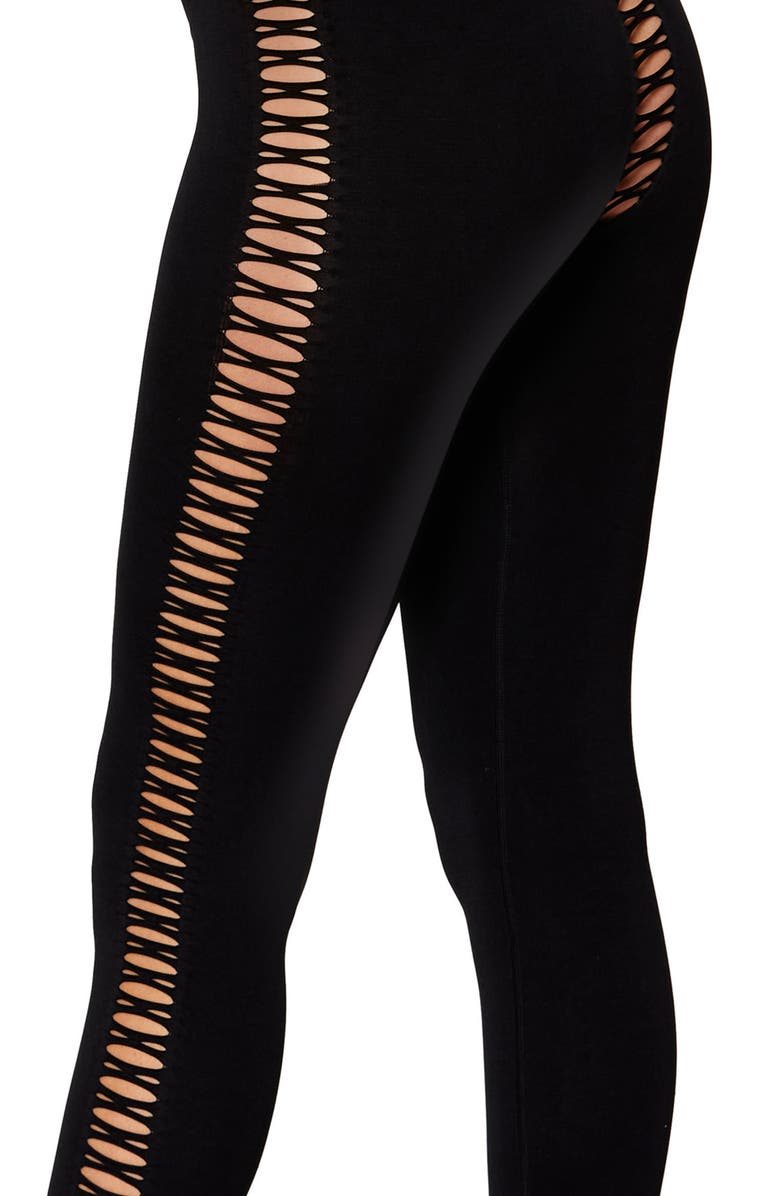 Dreamgirl Strappy Cutout Catsuit, Alternate, color, Black