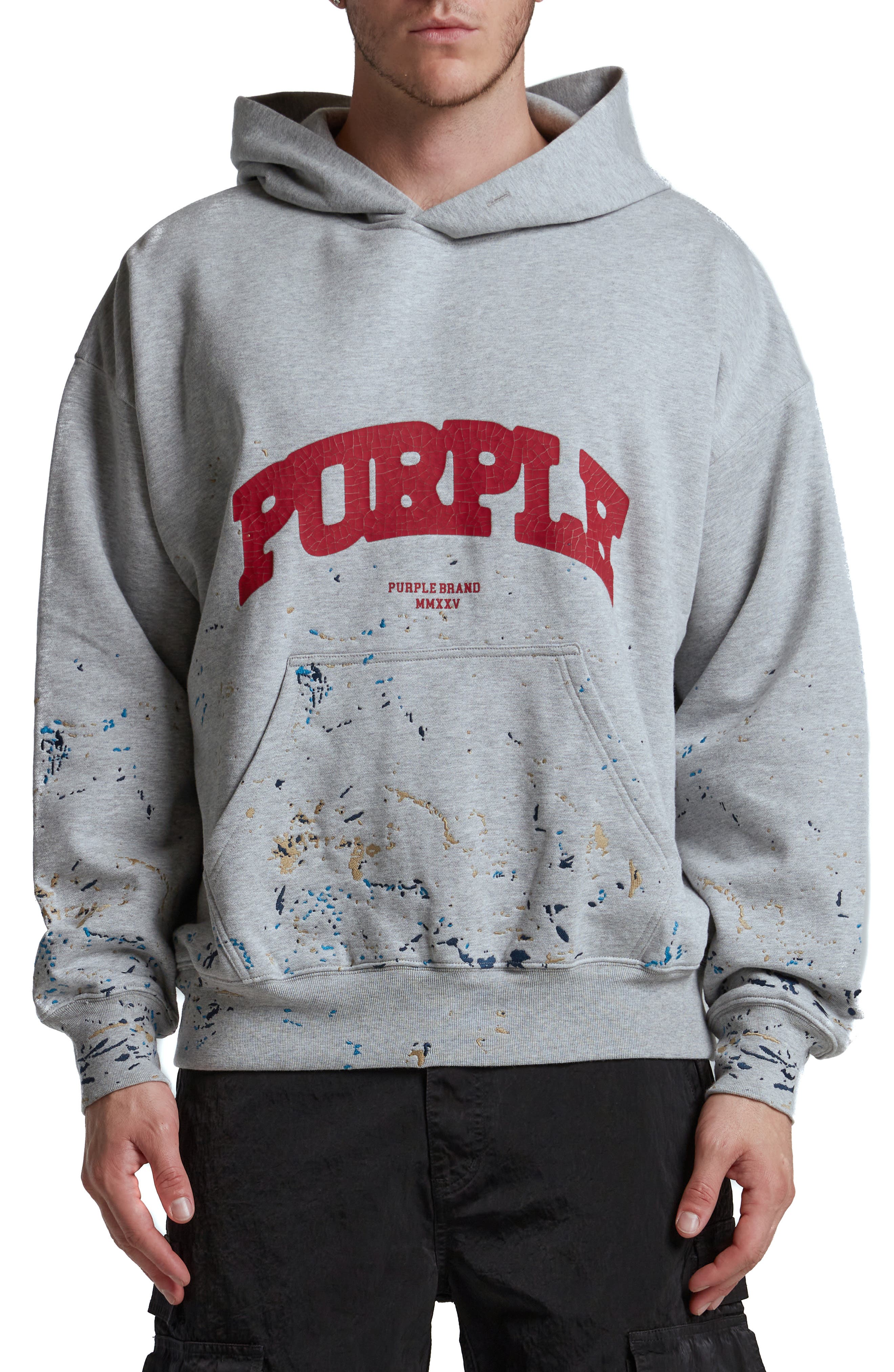 PURPLE BRAND Heavyweight Fleece Cotton Graphic Hoodie