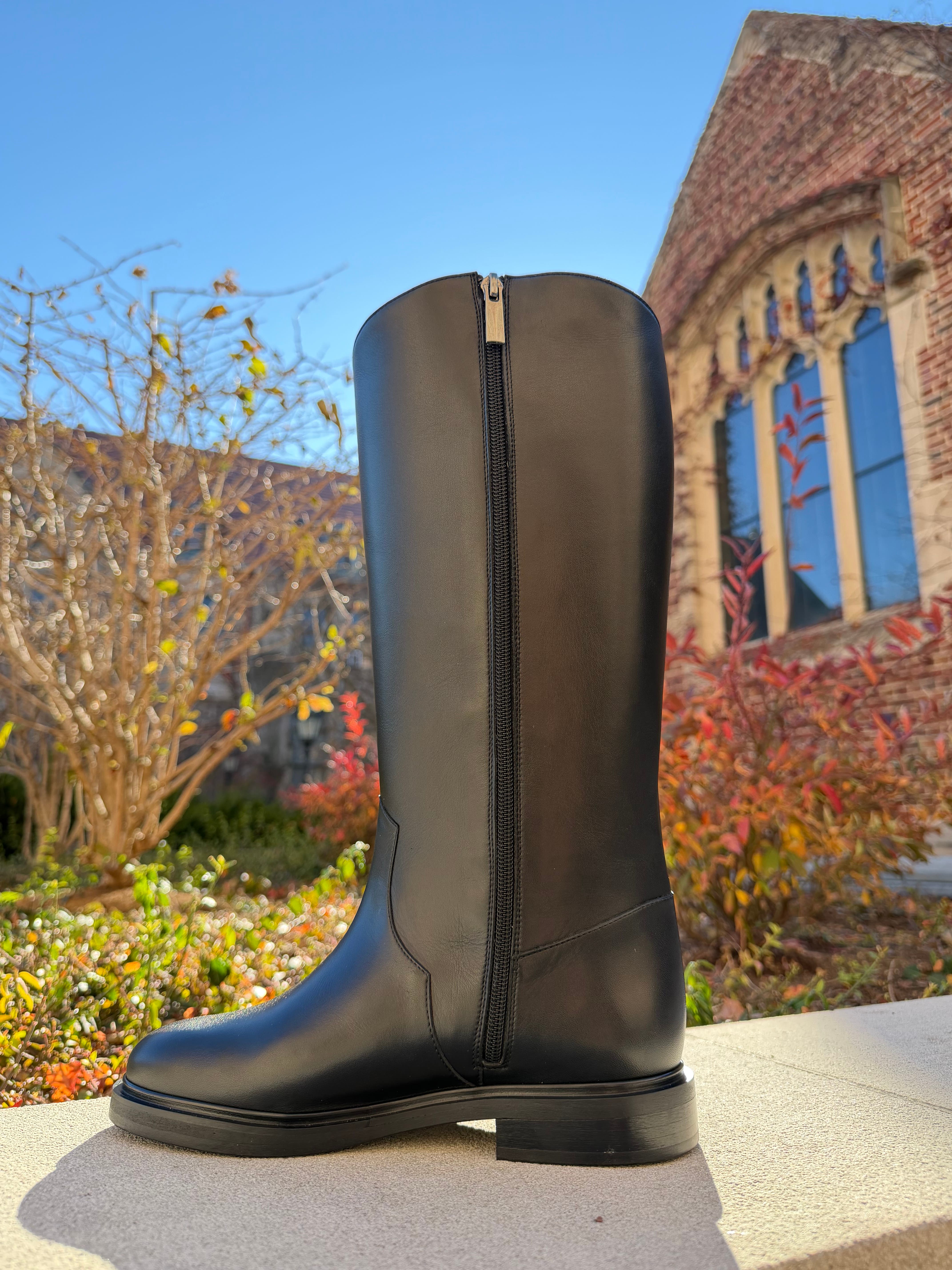 NEW AMENDMENT Bergen Riding Boot in Smooth Calf Leather, Alternate, color, Black Leather