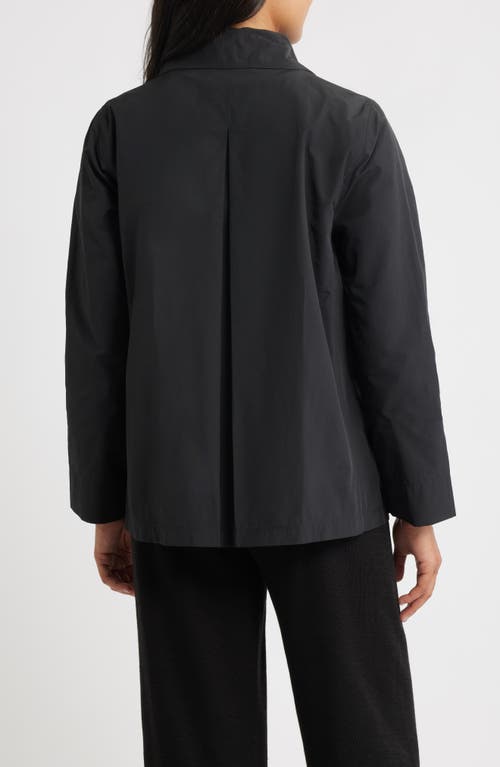 Eileen Fisher Organic Cotton Blend Crop Trench Coat In Black