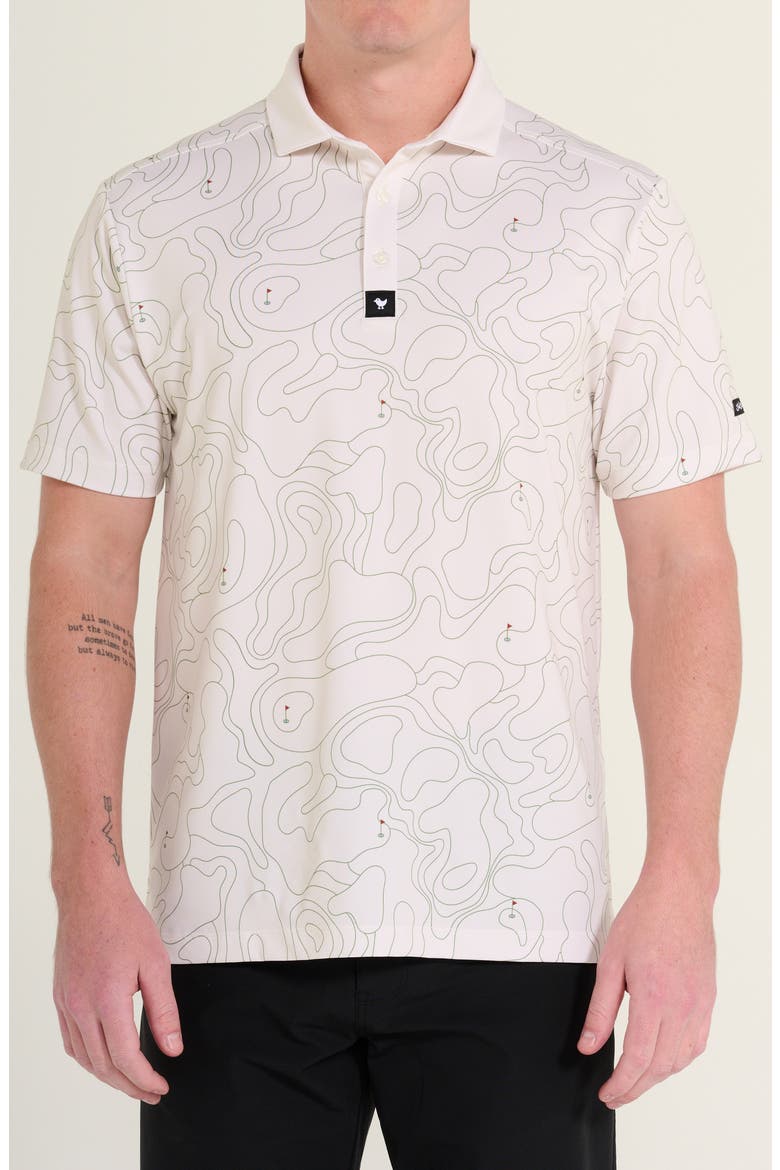 Core Topographic Print Performance Golf Polo, Main, color, TOPO WHITE ONYX