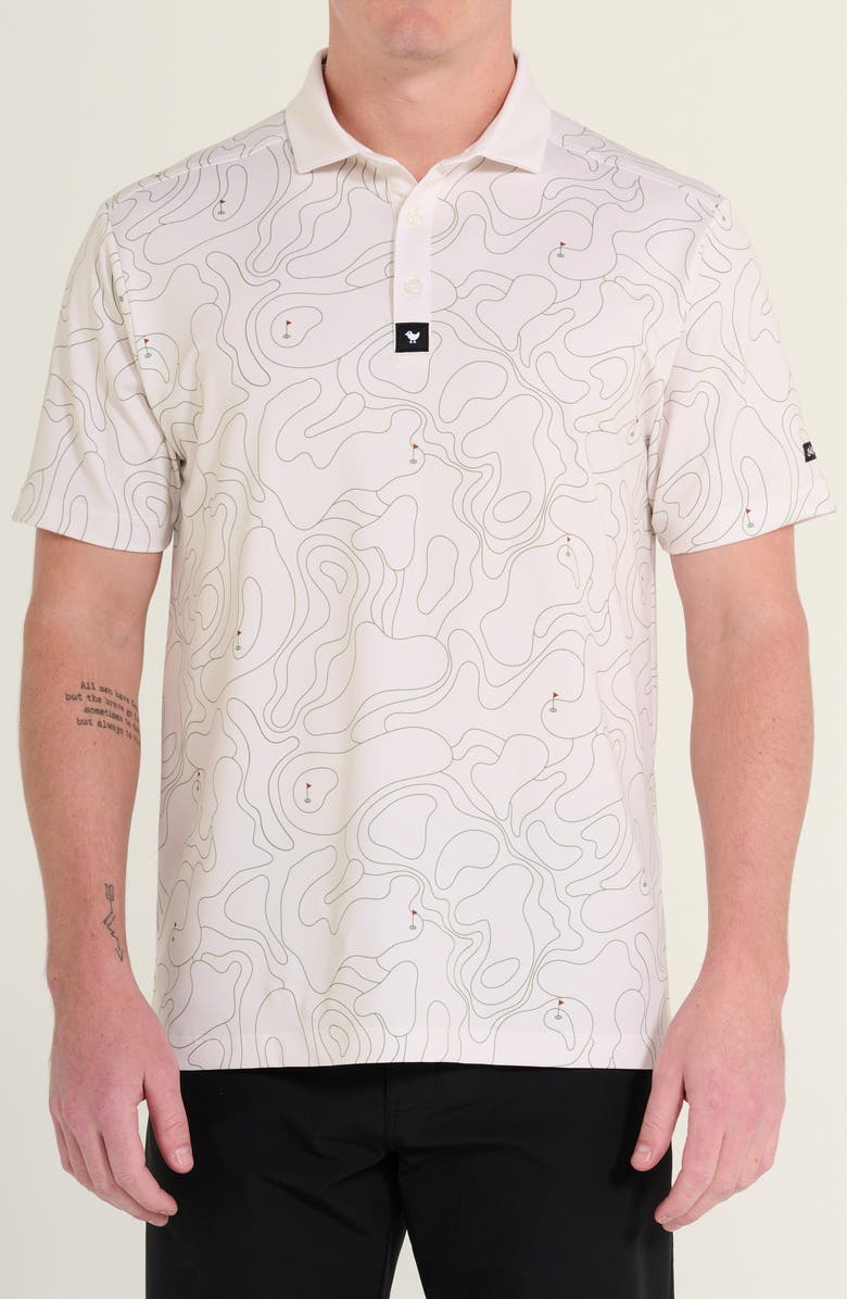 Bad Birdie Core Topographic Print Performance Golf Polo, Main, color,