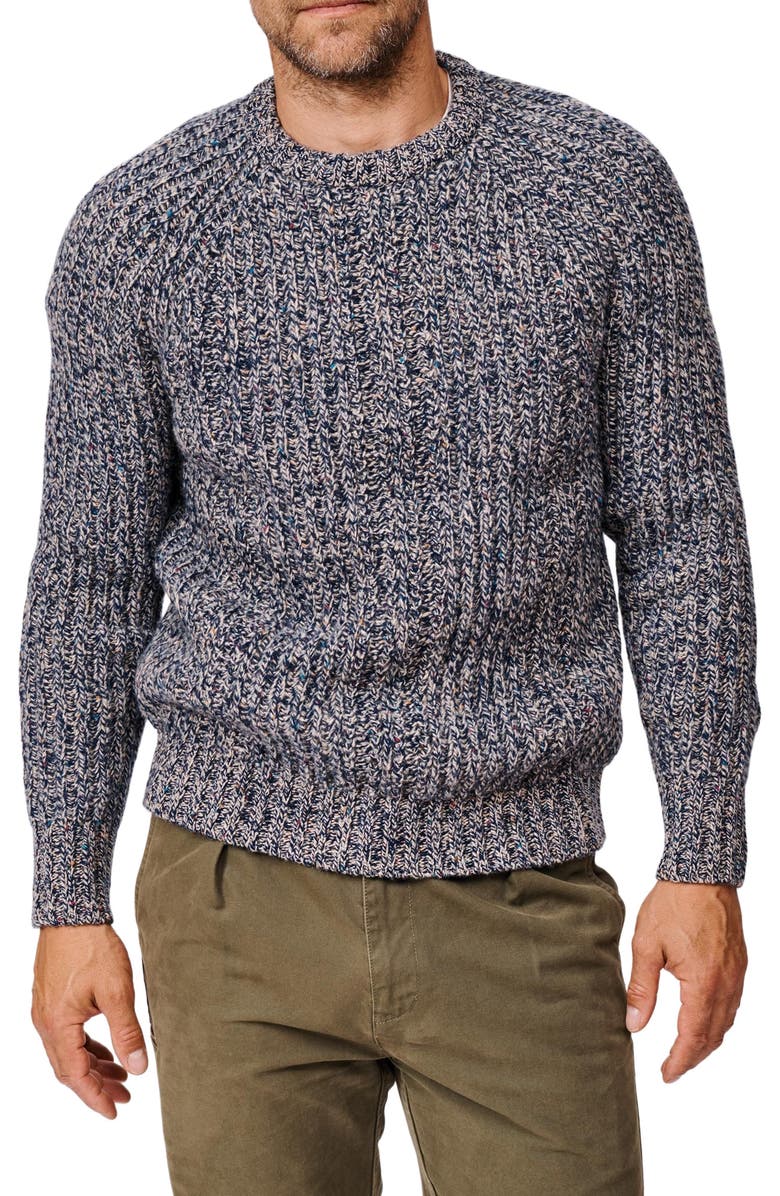Aubin Gunby Rib Crew Neck Sweater, Alternate, color, Blue Twist