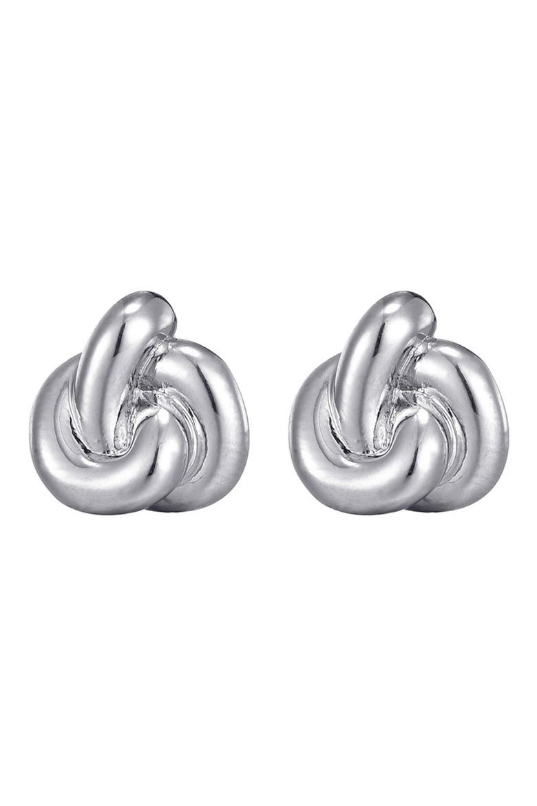 Chubby Knot Stud Earrings, Alternate, color, SILVER