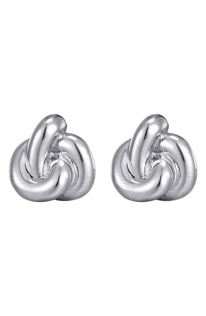 Adornia Chubby Knot Stud Earrings, Alternate, color, Silver