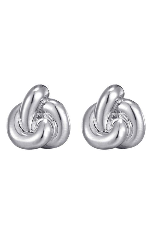 Adornia Chubby Knot Stud Earrings In Silver