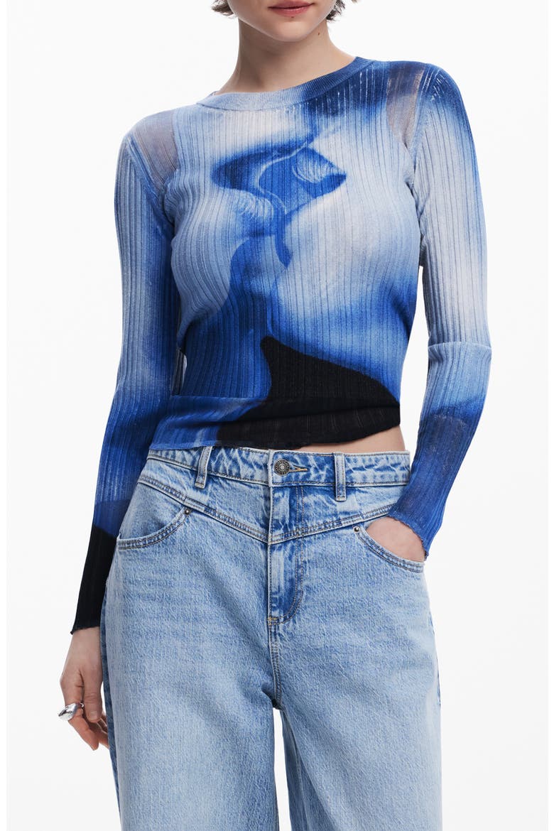 Rib Sweater, Main, color, DARK BLUE