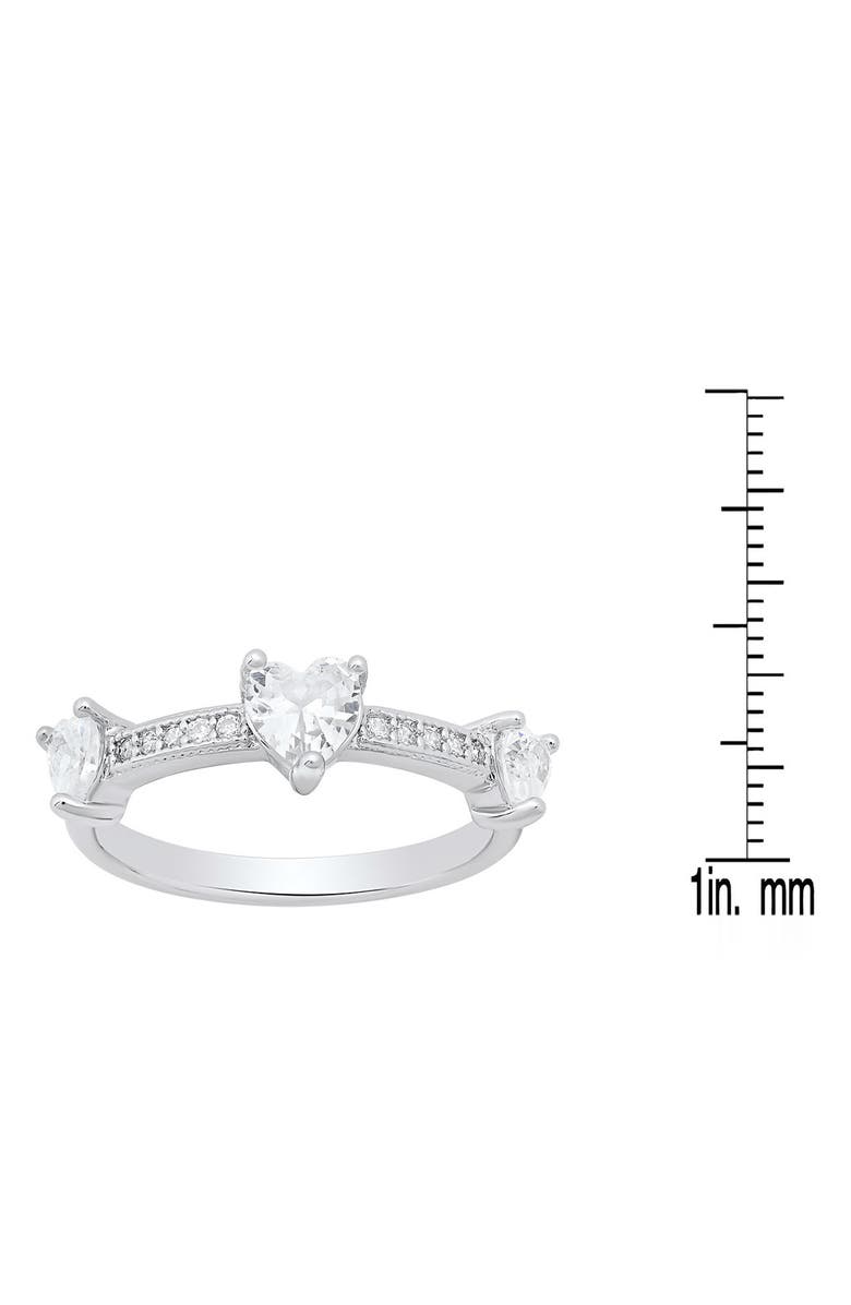 HMY JEWELRY Simulated Diamond Heart Pavé Ring, Alternate, color, Silver