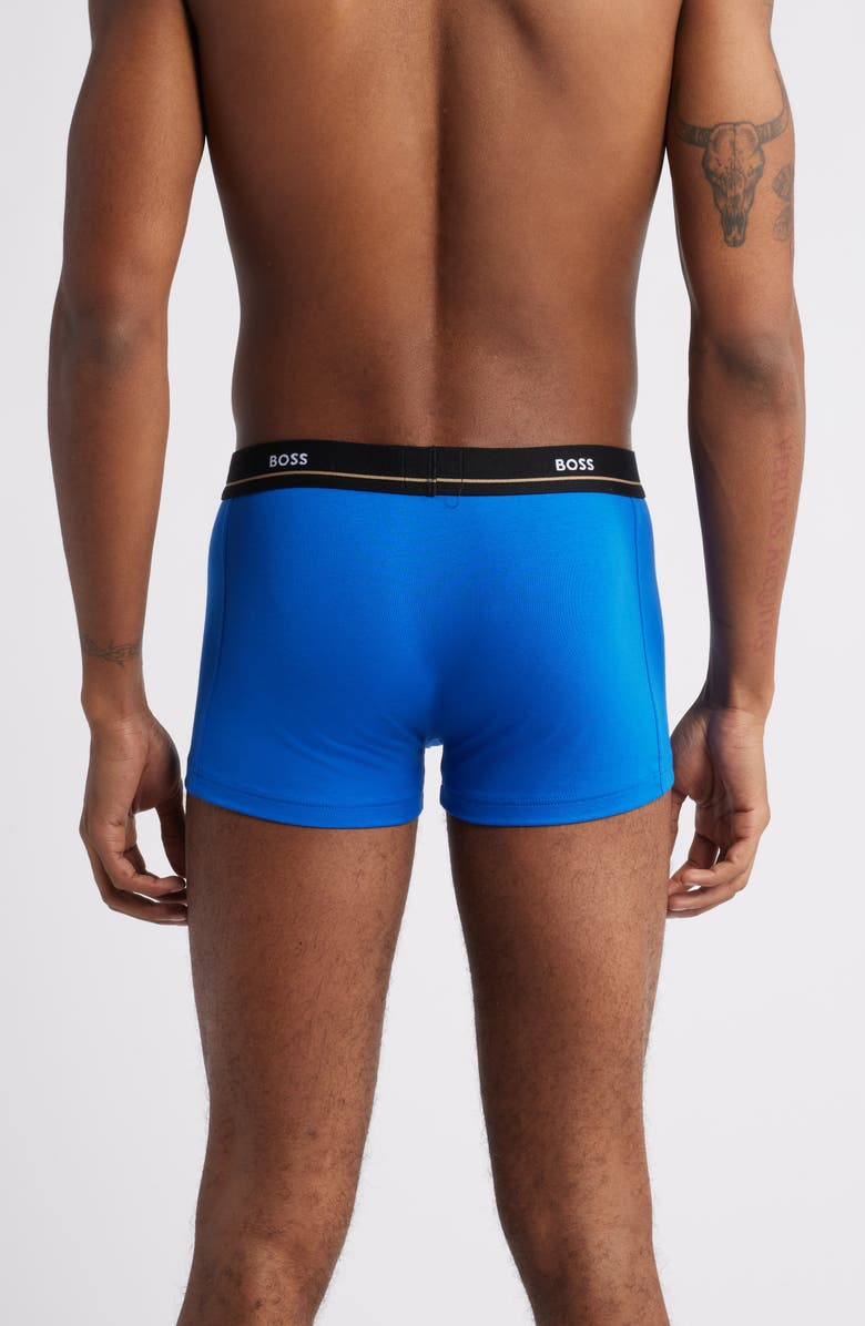 HUGO Assorted 5-Pack Power Stretch Cotton Trunks, Alternate, color, 