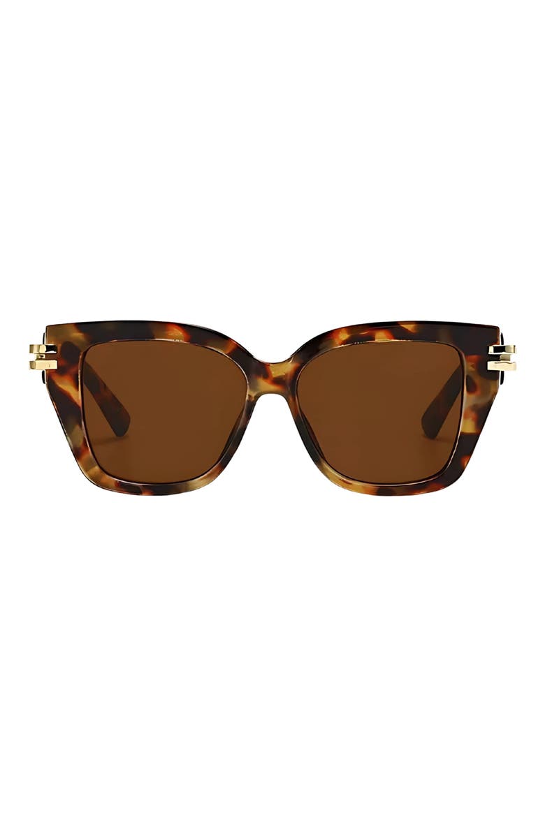 Paige 48mm Polarized Small Geometric Sunglasses, Main, color, TORTE / BROWN