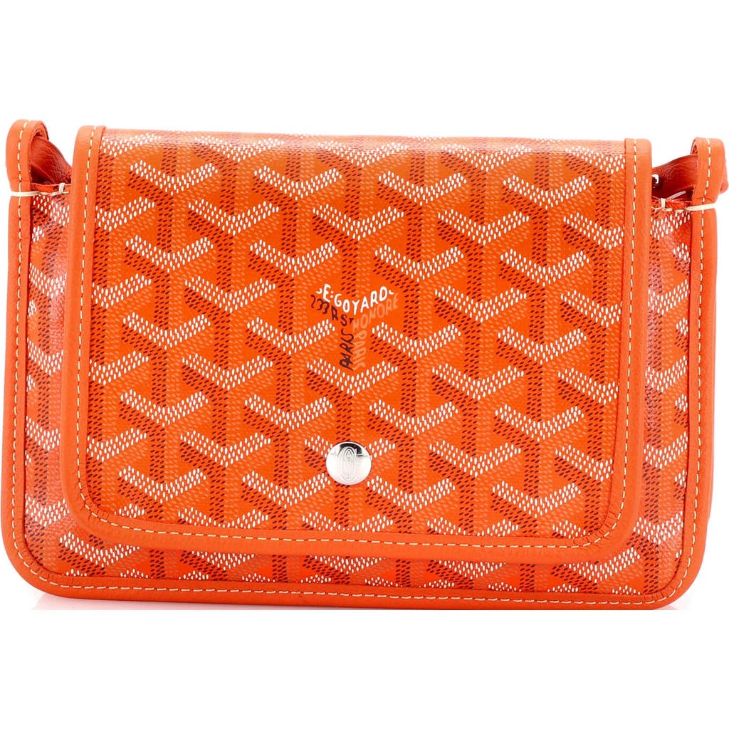 Pre-owned Goyard Goyard Plumet Clutch Wallet Coated Canvas In Orange