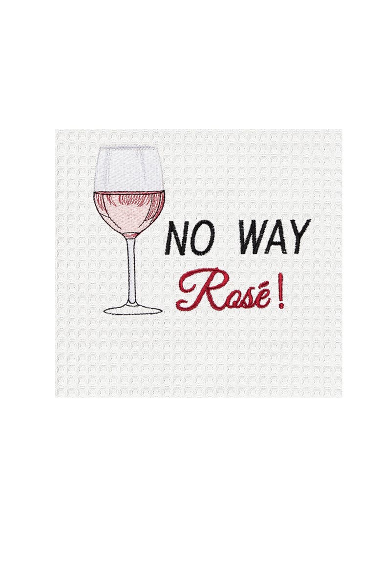 C&F Home "No Way" Decorative 100% Cotton Waffle Weave Dishtowel, Alternate, color, Red