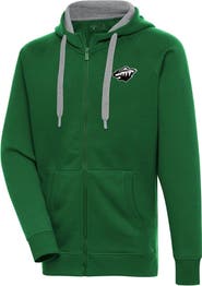 ANTIGUA Men's Antigua  Green Minnesota Wild Metallic Logo Victory Full-Zip Hoodie