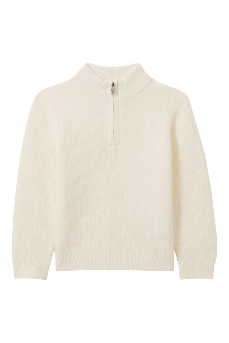Kids' Chester Sr. Half Zip Wool Sweater, Main, color, OFF WHITE