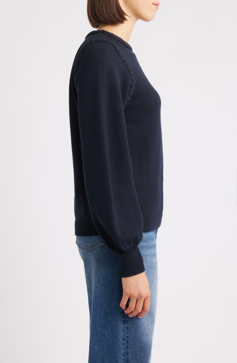 Hatley Braided Sweater, Alternate, color, Black