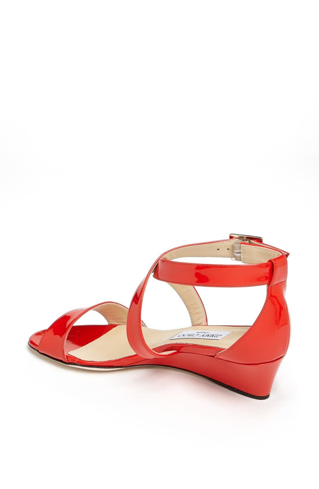 'Chiara' Strap Wedge Sandal, Alternate, color, FLAME