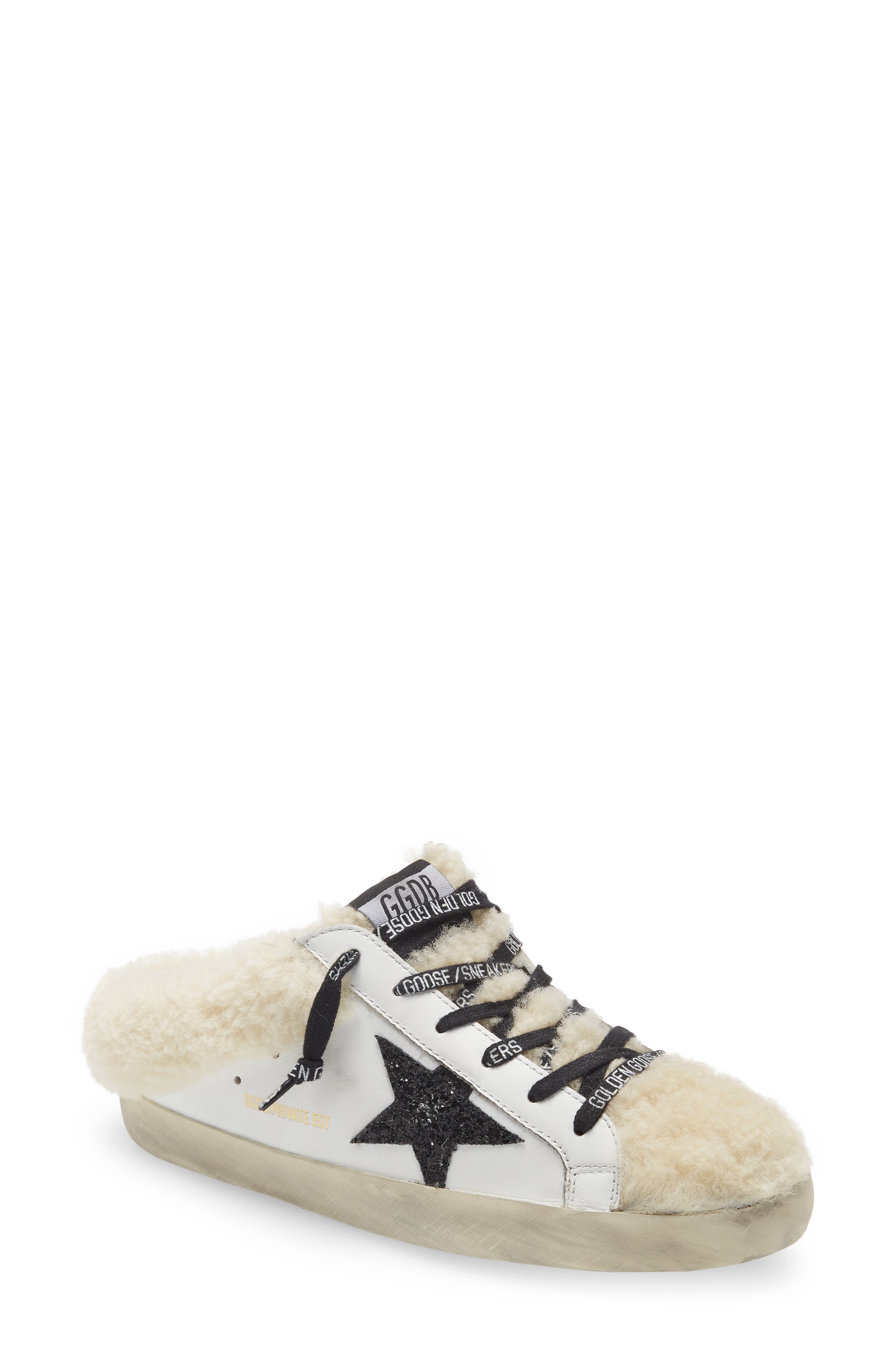 Golden Goose Genuine Shearling Trim Mule, Main, color, 