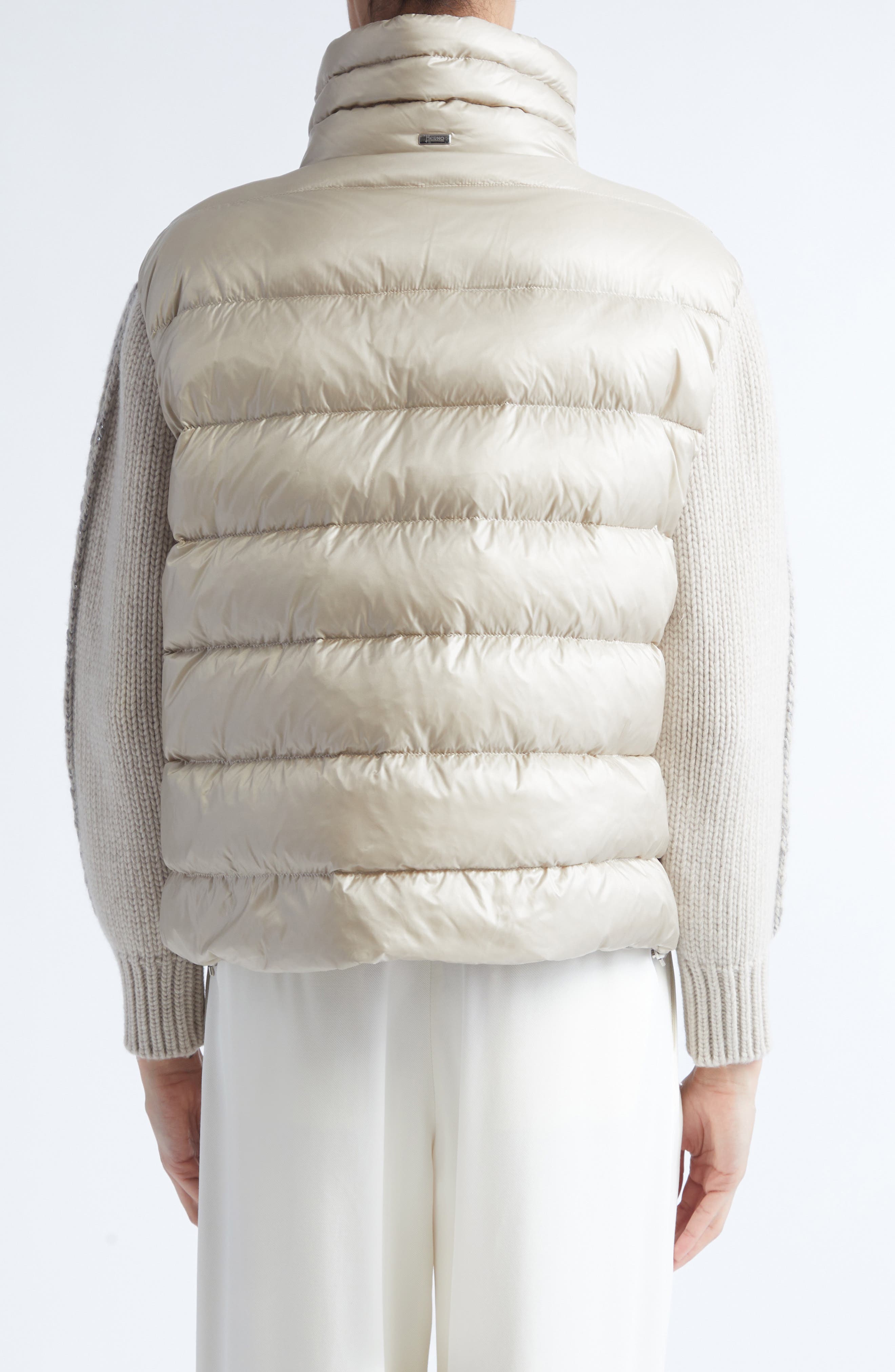 Wool Knit & Ultralight Nylon Puffer Jacket - image 2