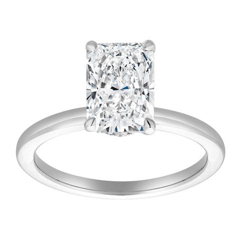 Tia 14K Gold Radiant Lab Grown Diamond Hidden Halo Ring - 2.1 Ct