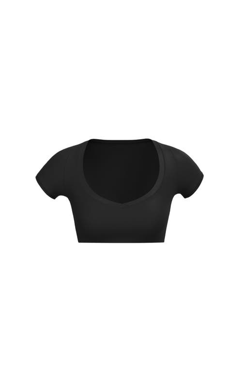 Vitality Cloud Ii V Cropped Tee In Black