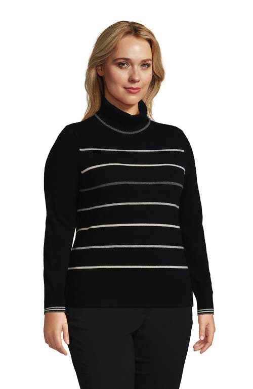 Lands' End Cashmere Turtleneck Sweater In Black