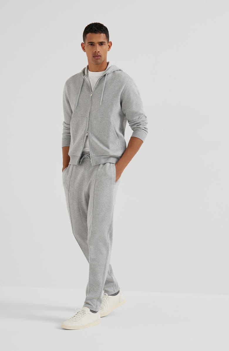 Brunello Cucinelli Trousers with crête, Alternate, color, Medium Grey