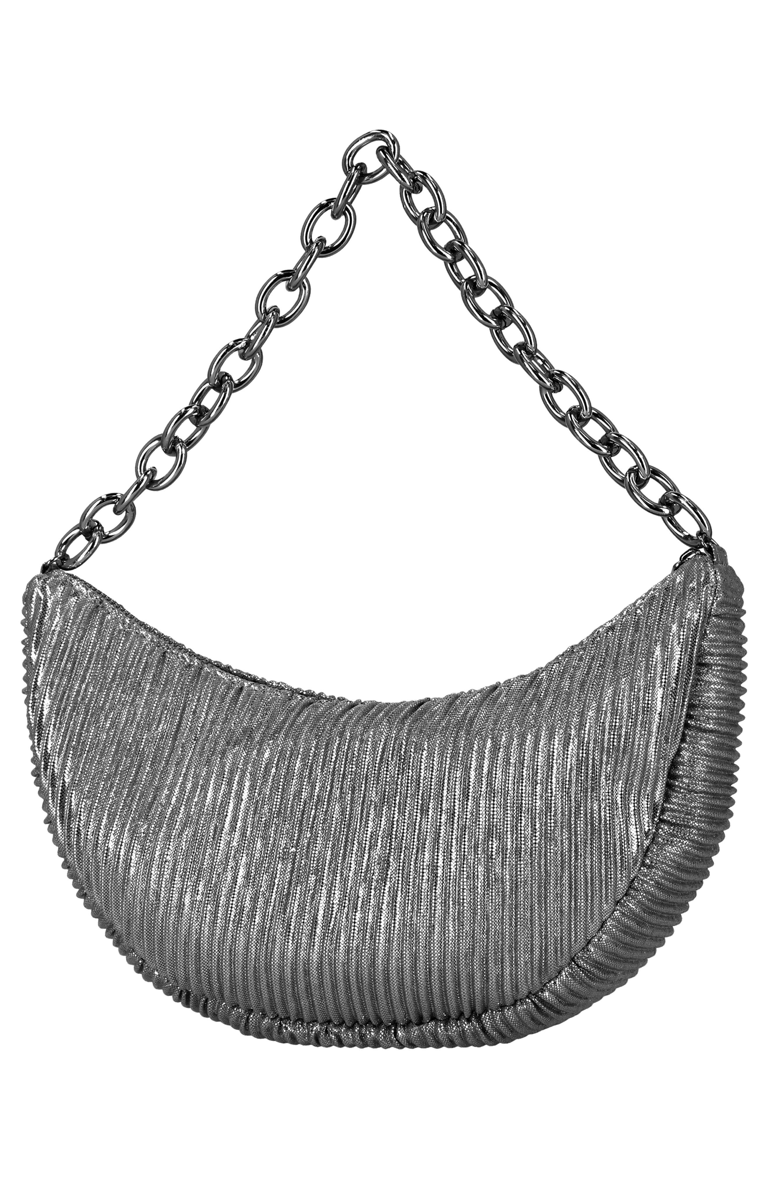 Jessica McClintock Maya Metallic Rib Shoulder Bag, Alternate, color, 