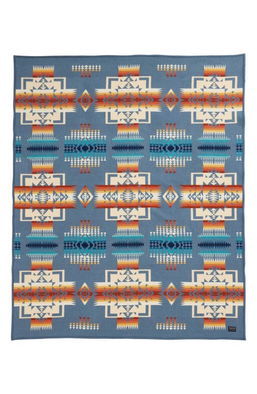 Pendleton Chief Joseph Wool Blend Jacquard Blanket In Blue