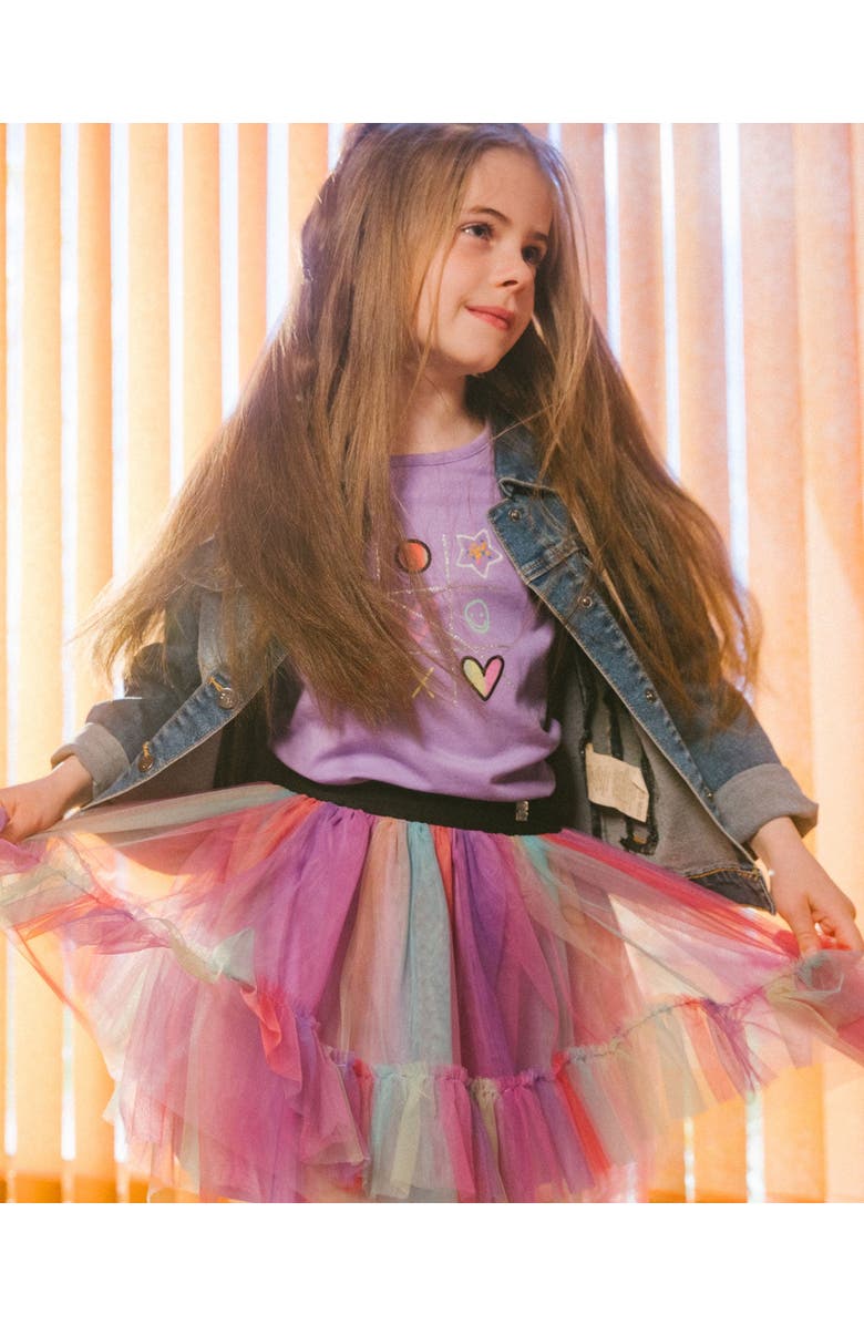 Deux par Deux Girl's Rainbow Tulle Skirt, Alternate, color,
