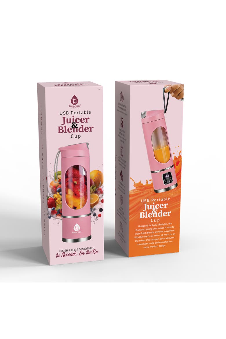 USB Portable Juicer & Blender Cup, Alternate, color, Pink